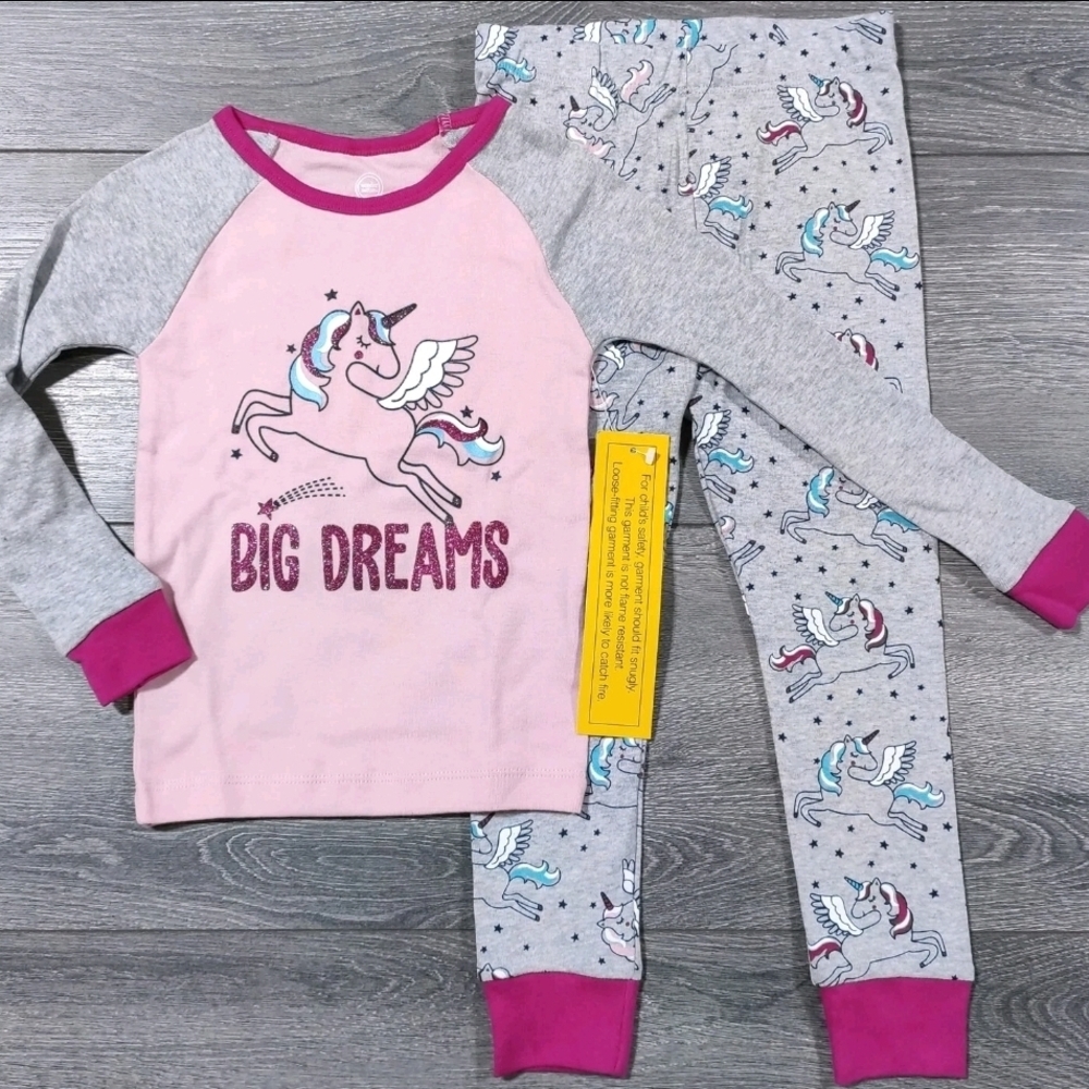 New Unicorn Pajamas 4T Toddler Girls Big Dreams PJ Set Cute Gift